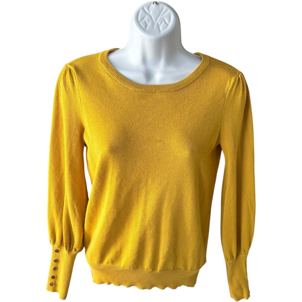 Philosophy Republic Clothing XS Minimalist Sweater Mustard Fitted